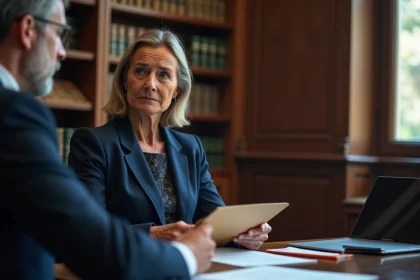 Femme consultant un avocat spécialisé en dommage corporel dans un cabinet juridique à Marseille
