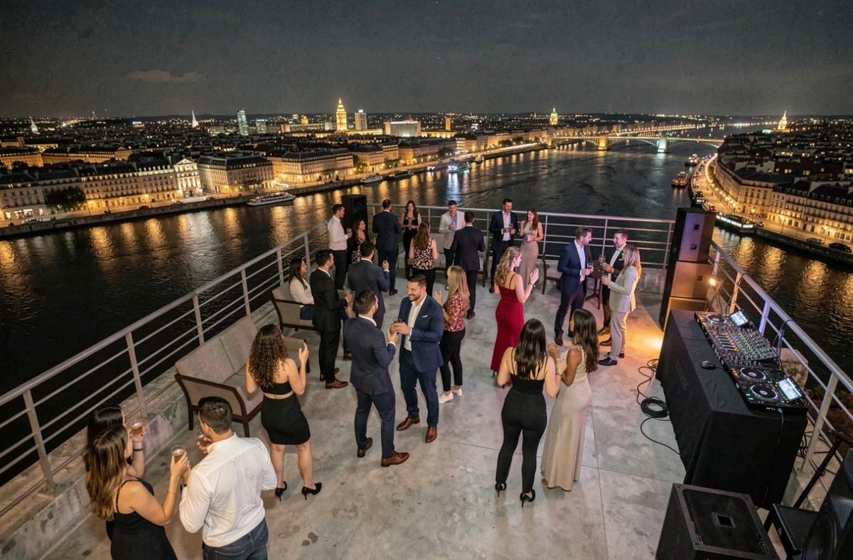 Le Sucre, club techno sur le toit de la Sucrière à Lyon avec vue panoramique sur la ville
