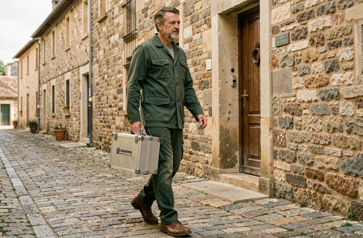 Serrurier de la société Vilquin se rendant à une intervention dans un village en pierre de la Drôme